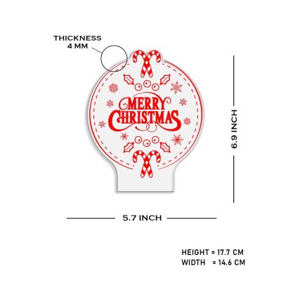 Merry Christmas Acrylic Night Lamp with Warm White Light & USB Powered | Bedside Table Lamp